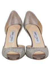 Current Boutique-Jimmy Choo - Silver Sequin Peep Toe Pumps Sz 8