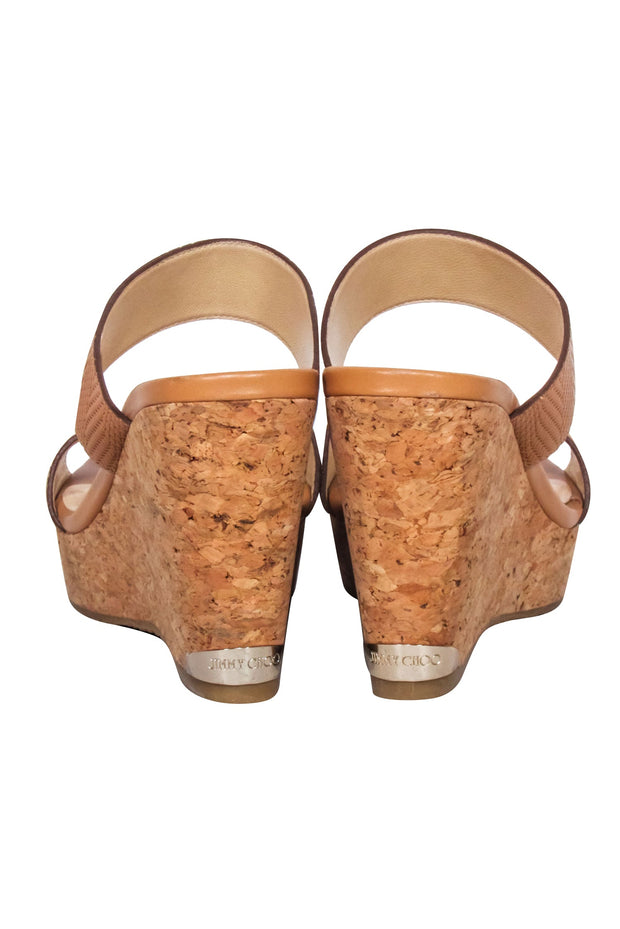 Current Boutique-Jimmy Choo - Tan Leather Cork Wedges Sz 8