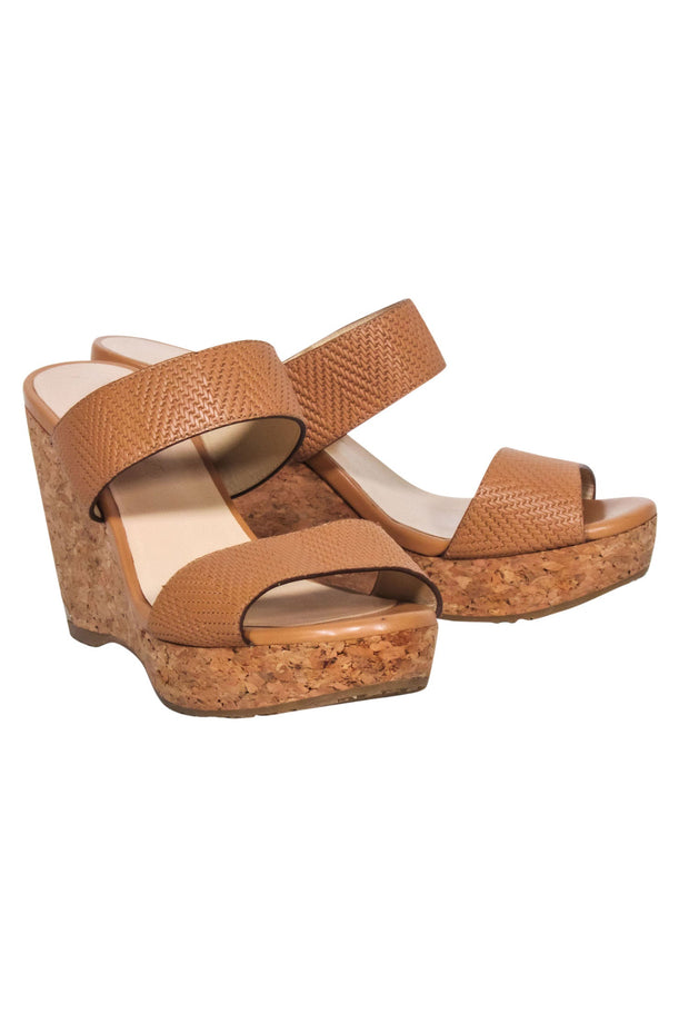 Current Boutique-Jimmy Choo - Tan Leather Cork Wedges Sz 8