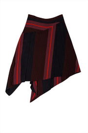 Current Boutique-Joie - Maroon, Navy, & Black Striped Asymmetrical Skirt Sz 0