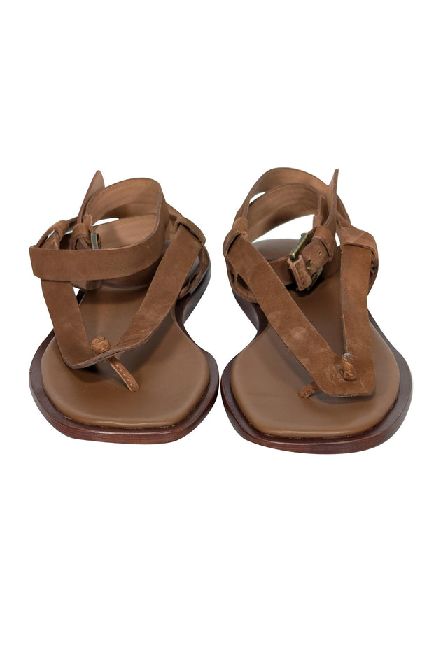 Current Boutique-Joie - Tan Leather Stappy Thong Sandals Sz 7