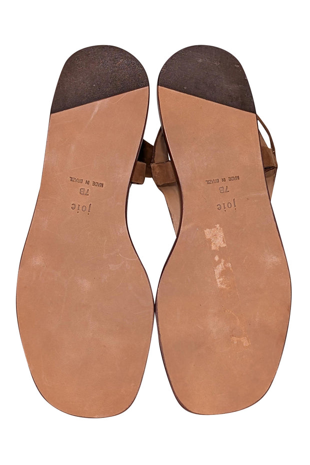 Current Boutique-Joie - Tan Leather Stappy Thong Sandals Sz 7