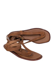 Current Boutique-Joie - Tan Leather Stappy Thong Sandals Sz 7