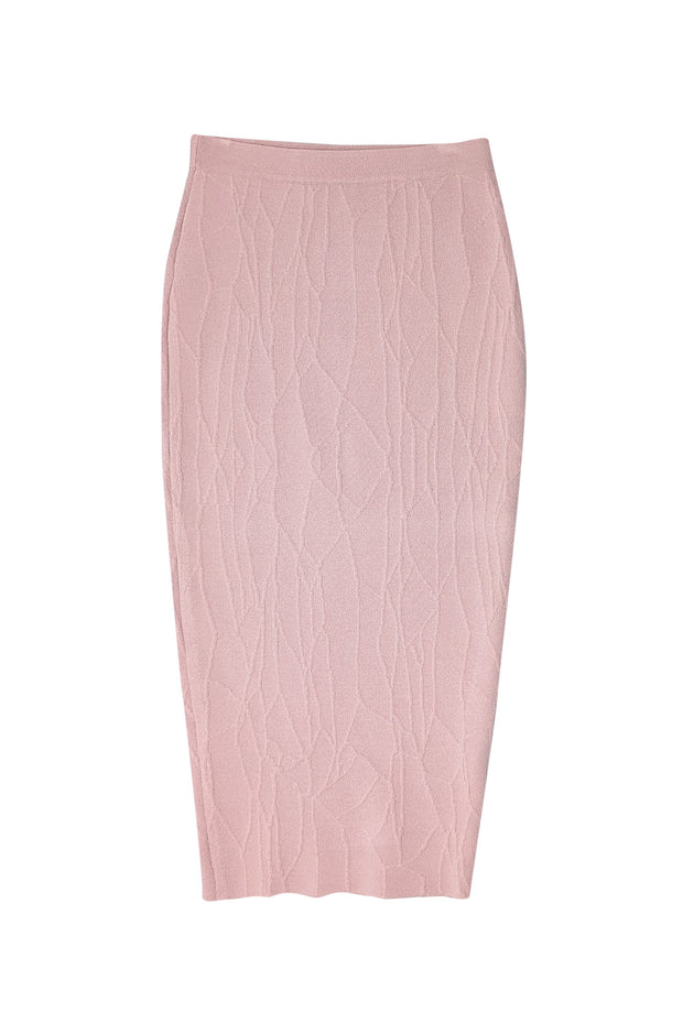 Current Boutique-Jonathan Simkhai - Light Blush Pink Textured Intarsia Knit Pencil Skirt Sz S