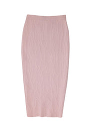 Current Boutique-Jonathan Simkhai - Light Blush Pink Textured Intarsia Knit Pencil Skirt Sz S