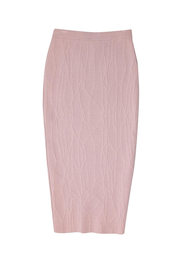 Current Boutique-Jonathan Simkhai - Light Blush Pink Textured Intarsia Knit Pencil Skirt Sz S