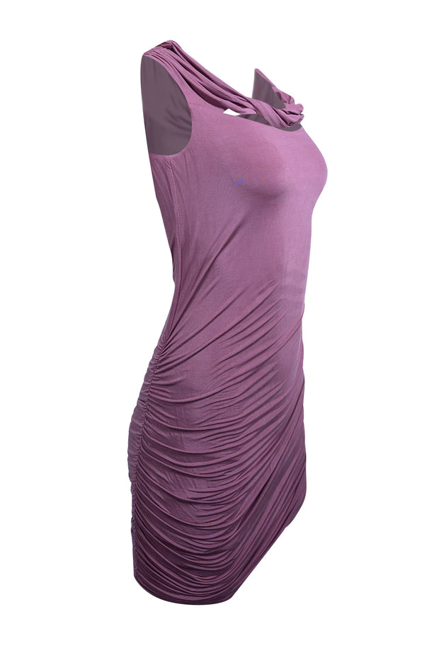 Current Boutique-Jonathan Simkhai - Mauve Ruched Off-the-Shoulder Dress Sz S