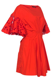 Current Boutique-Josie Natori - Orange Eyelet Trim Dress Sz 10