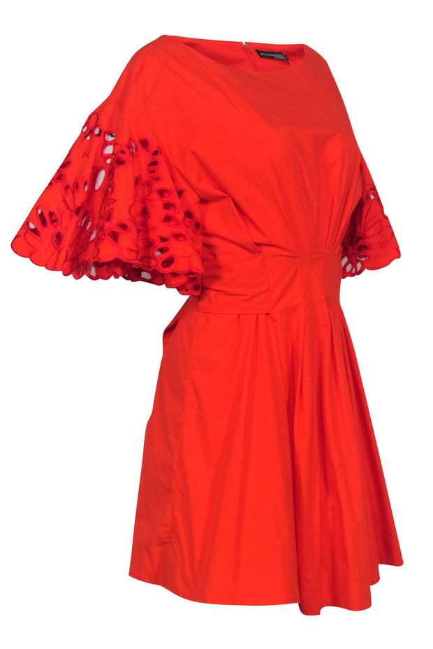 Current Boutique-Josie Natori - Orange Eyelet Trim Dress Sz 10