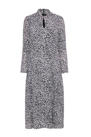 Current Boutique-Judith & Charles - Black & White "Rimini" Printed Mock-Neck Keyhole Midi Dress Sz 4