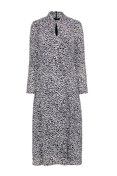 Current Boutique-Judith & Charles - Black & White "Rimini" Printed Mock-Neck Keyhole Midi Dress Sz 4