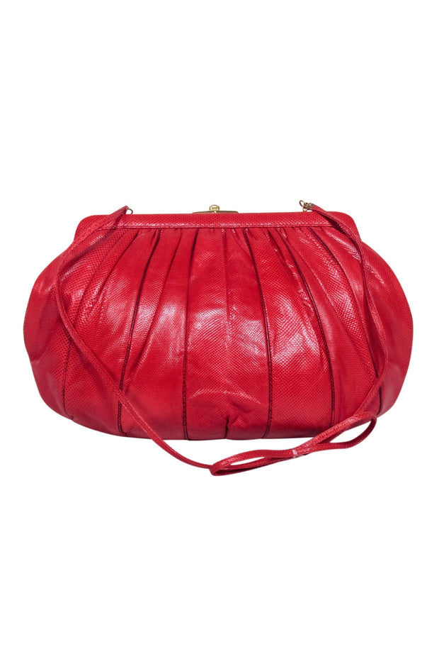 Current Boutique-Judith Leiber - Red Reptile Texture Crossbody Bad