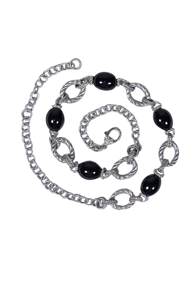 Current Boutique-Judith Ripka - Silver & Black Onyx Chain Necklace