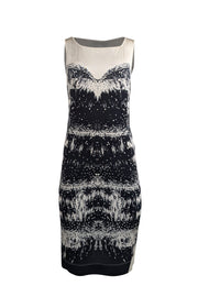 Current Boutique-Just Cavalli - Black & Ivory Print Sleeveless Dress Sz 8