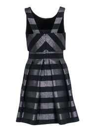 Current Boutique-Karen Millen - Black & Metallic Stripe Dress Sz 6