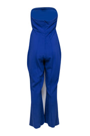 Current Boutique-Karen Millen - Cobalt Blue Strapless Jumpsuit Sz 8P