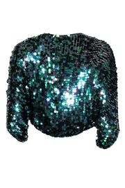 Current Boutique-Karen Millen - Green Sequin Shrug Cardigan Sz 2