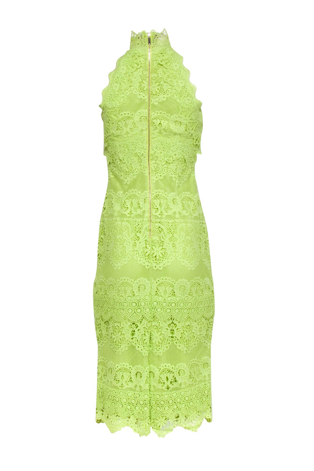 Current Boutique-Karen Millen - Light Green Guipure Lace Woven Halter Dress Sz 6