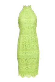 Current Boutique-Karen Millen - Light Green Guipure Lace Woven Halter Dress Sz 6