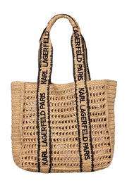 Current Boutique-Karl Lagerfeld - Beige & Black Raffia Tote