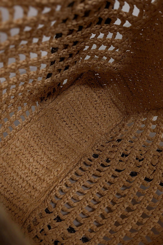 Current Boutique-Karl Lagerfeld - Beige & Black Raffia Tote