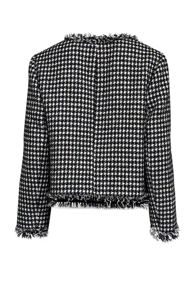 Current Boutique-Kate Spade - Black & Cream Boucle Open Front Jacket Sz 6