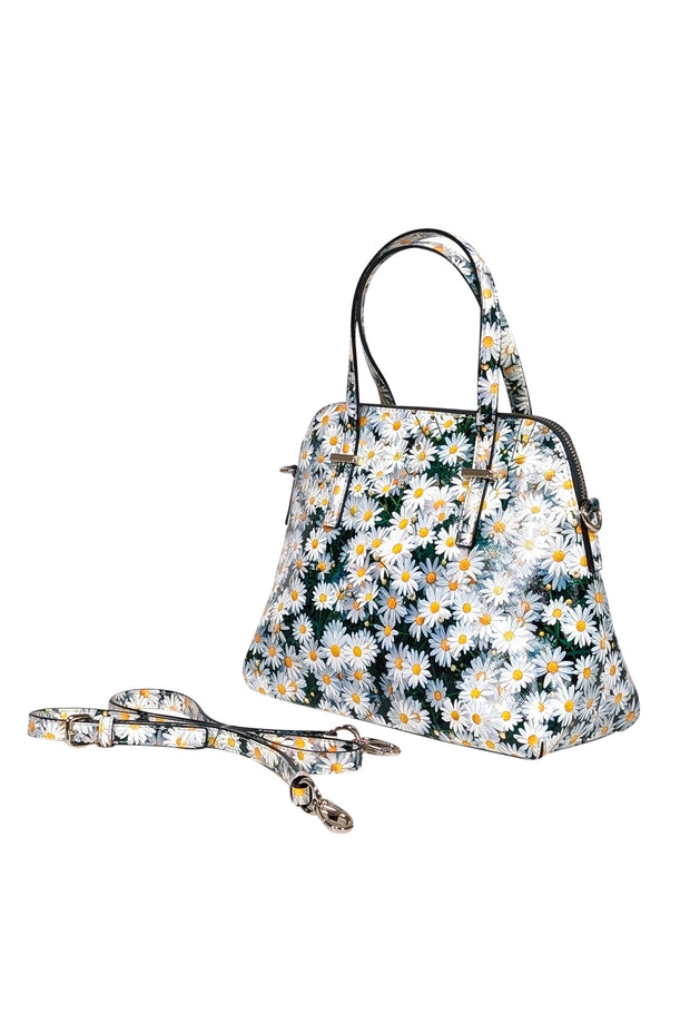 Current Boutique-Kate Spade - Black, Green, & Yellow Daisy Print Print Crossbody Bag