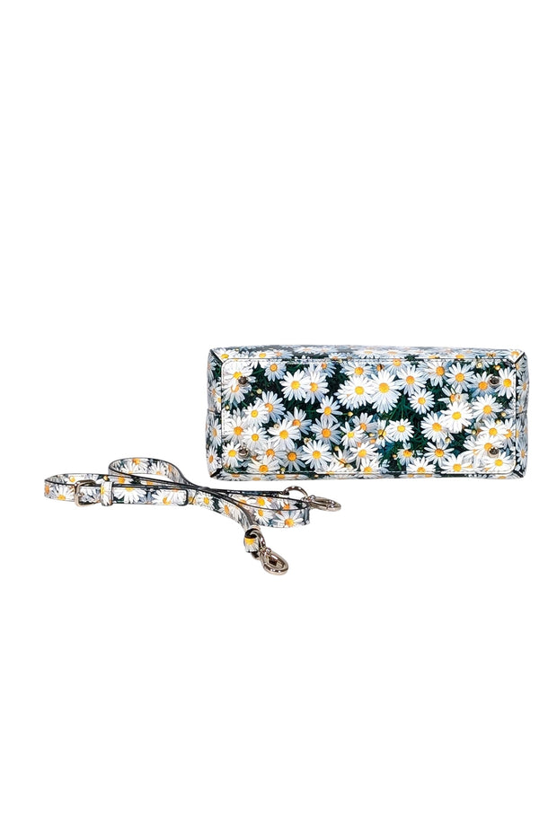 Current Boutique-Kate Spade - Black, Green, & Yellow Daisy Print Print Crossbody Bag