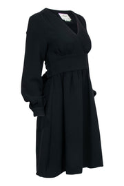 Current Boutique-Kate Spade - Black Long Sleeve Fit & Flare Dress w/ Back Tie Belt Sz 4