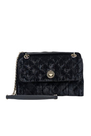 Current Boutique-Kate Spade - Black Velvet Quilted Crossbody Bag