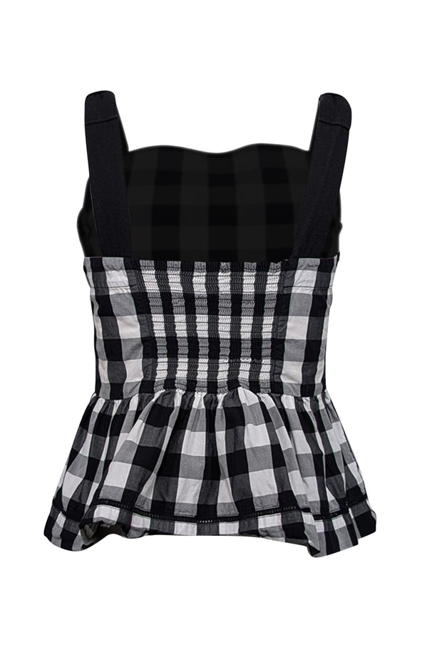 Current Boutique-Kate Spade - Black & White Gingham Peplum Tank Top Sz 6