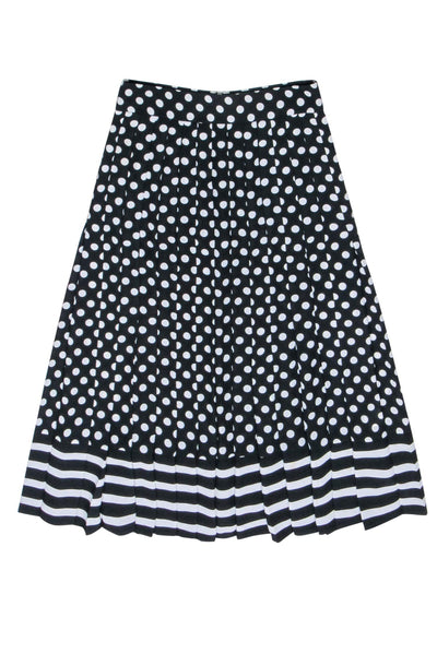 Current Boutique-Kate Spade - Black w/ White Polka Dots Pleated Skirt Sz 2