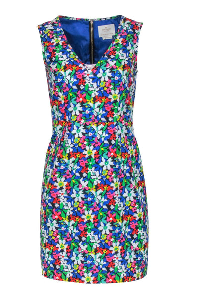 Current Boutique-Kate Spade - Blue w/ Multi Color Floral Print Sleeveless Dress Sz 2