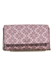 Current Boutique-Kate Spade - Blush Pink Spade Print Fold Over Wallet Crossbody Bag