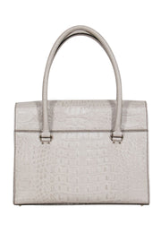 Current Boutique-Kate Spade - Cream Croc-Embossed Leather Structured Satchel