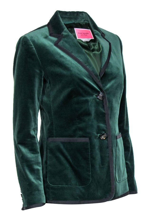 Current Boutique-Kate Spade - Emerald Green Velvet Blazer Sz 2