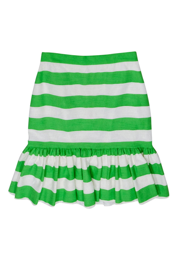 Current Boutique-Kate Spade - Green & White Stripe Drop Waist Skirt Sz 8