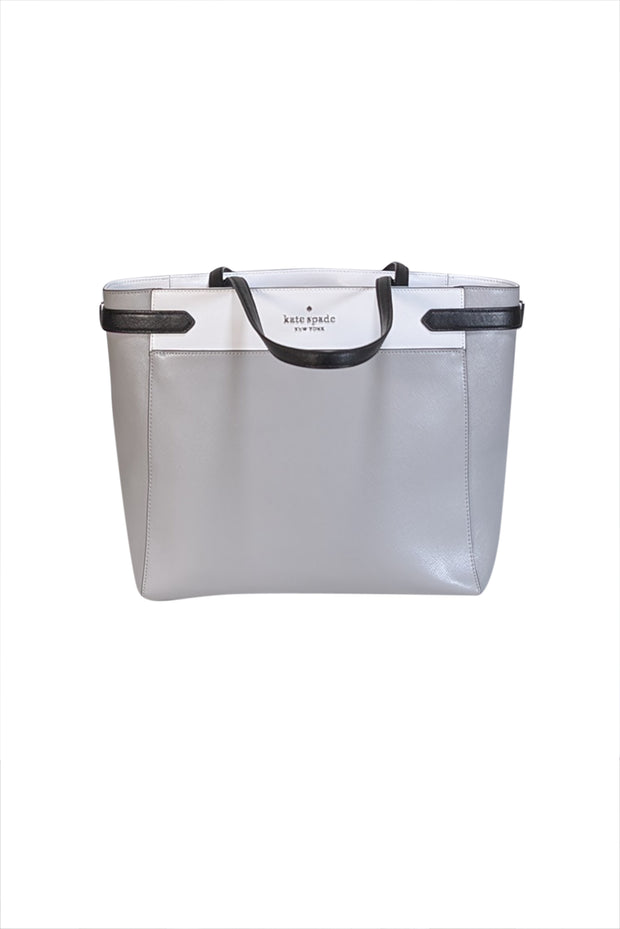 Current Boutique-Kate Spade - Grey, White, & Black Color-Block Tote Bag