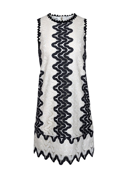 Current Boutique-Kate Spade - Ivory & Black Lace Sleeveless Shift Dress Sz 0