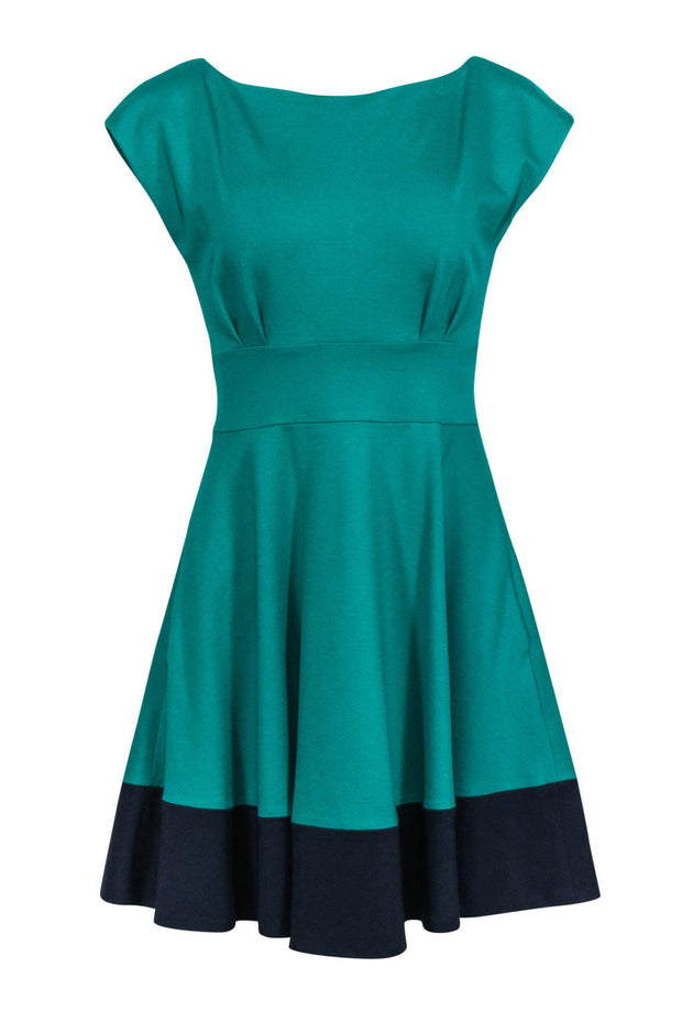 Current Boutique-Kate Spade - Kelly Green & Navy Hem Dress Sz S