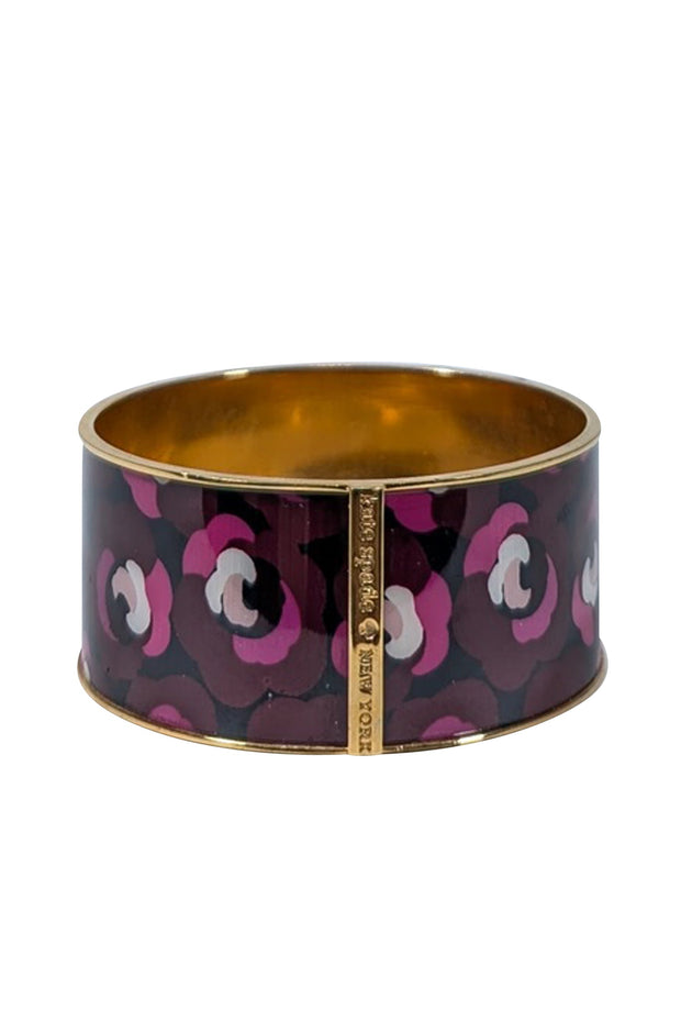 Current Boutique-Kate Spade - Maroon, Pink, & Gold Floral Bracelet