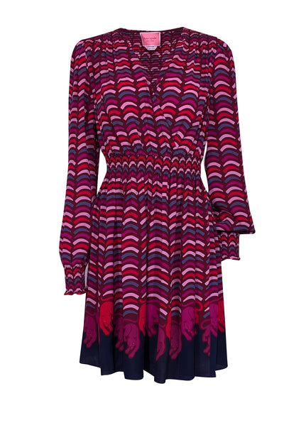 Current Boutique-Kate Spade - Maroon, Pink, Red, Blue Striped "Rawr" Dress Sz M