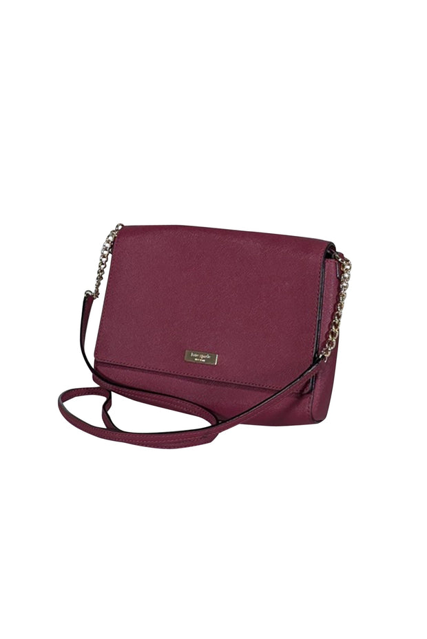 Current Boutique-Kate Spade - Maroon Saffiano Leather Crossbody Bag