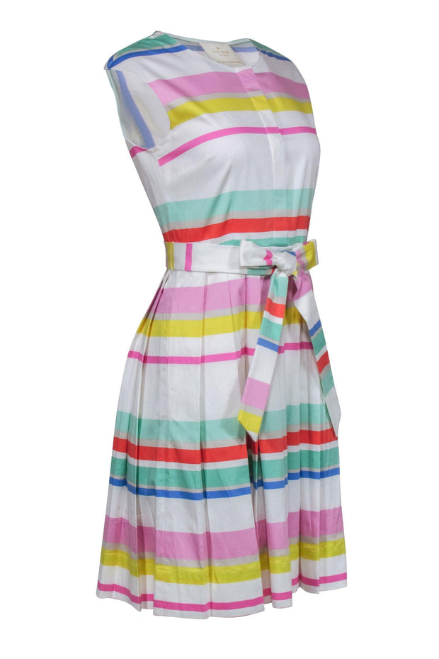 Current Boutique-Kate Spade - Multicolor Stripe Sleeveless w/ Pleated Skirt Sz 4