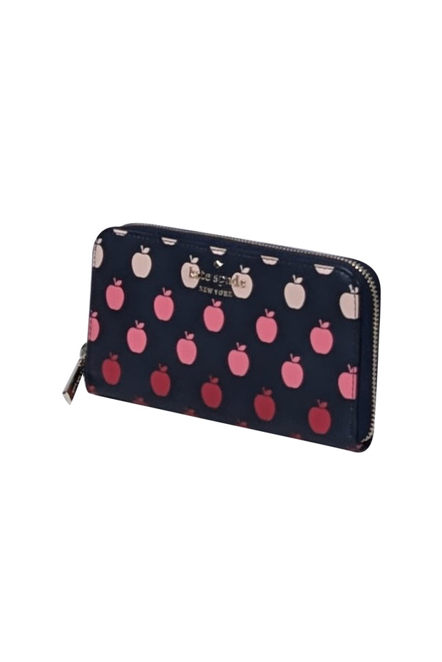 Current Boutique-Kate Spade - Navy Large Red Apple Continental Wallet