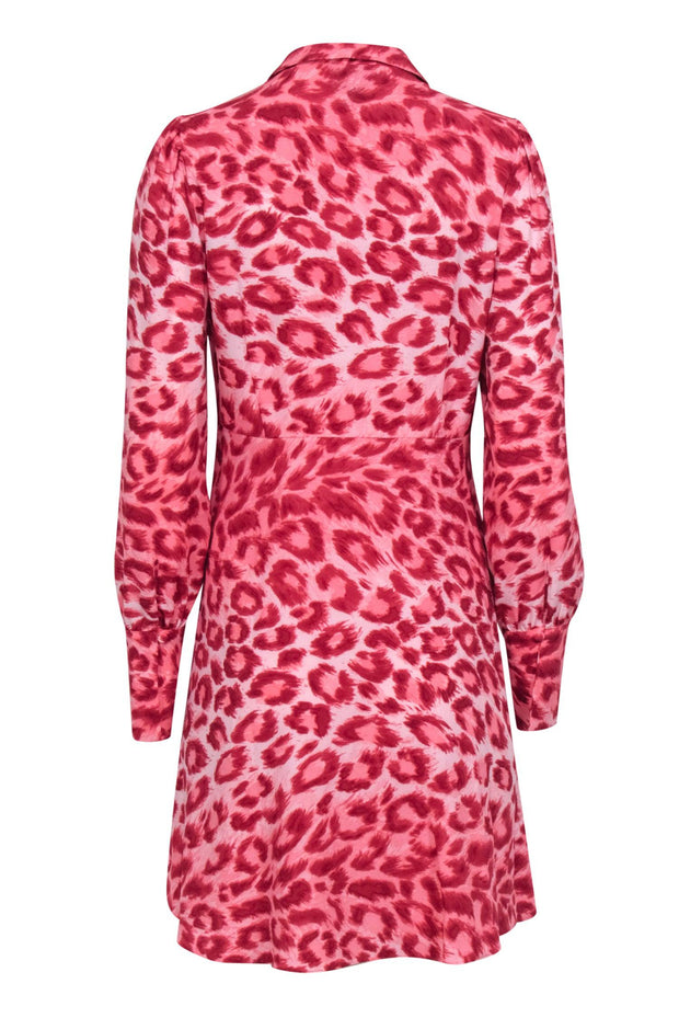 Current Boutique-Kate Spade - Pink & Red Leopard Print "Panthera" Shirt Dress Sz 8