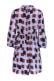 Current Boutique-Kate Spade - Purple, Navy & Brown Geometric Print Dress Sz 2