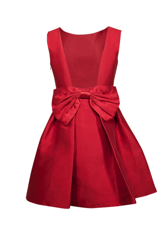 Current Boutique-Kate Spade - Red Silk Blend Backless Bow Mini Dress Sz 10