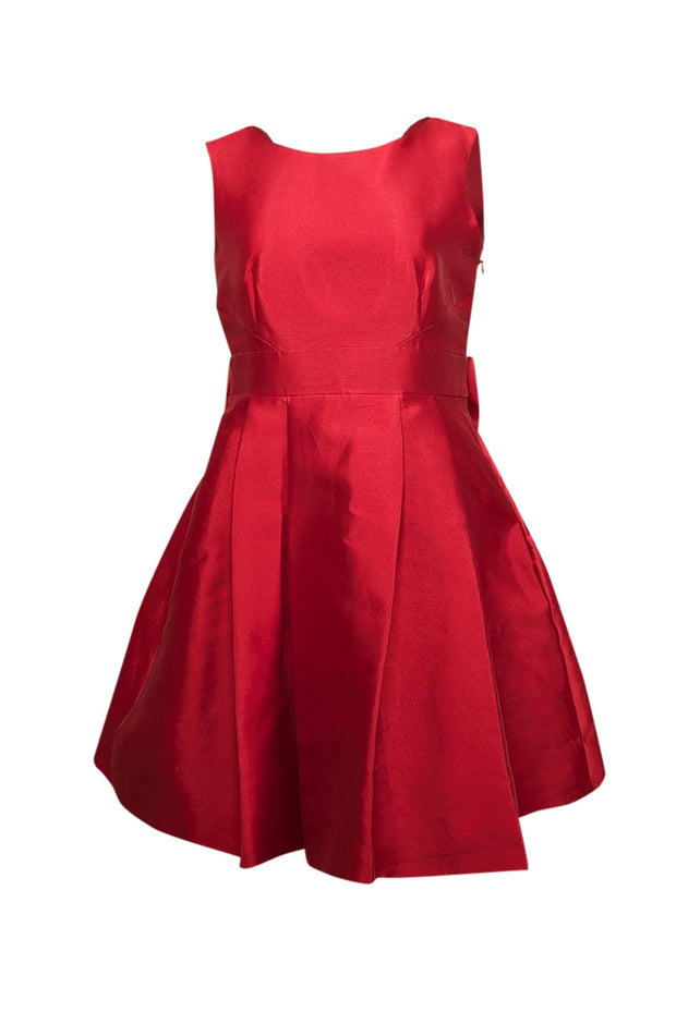 Current Boutique-Kate Spade - Red Silk Blend Backless Bow Mini Dress Sz 10