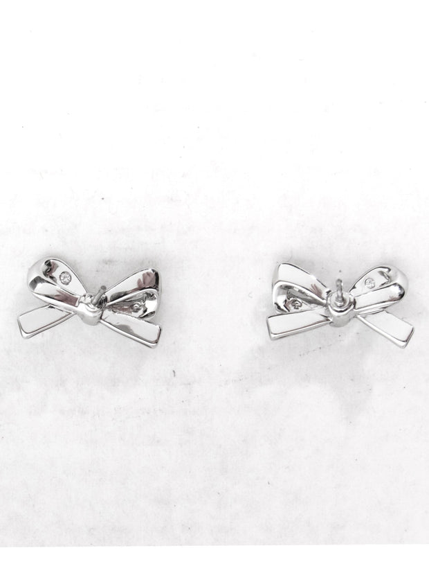 Current Boutique-Kate Spade - Silver-Tone Bow Earrings